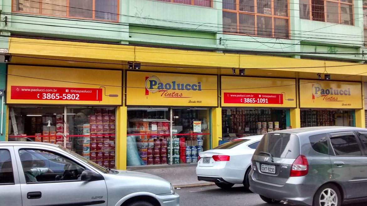 Fachada da loja Paolucci Tintas