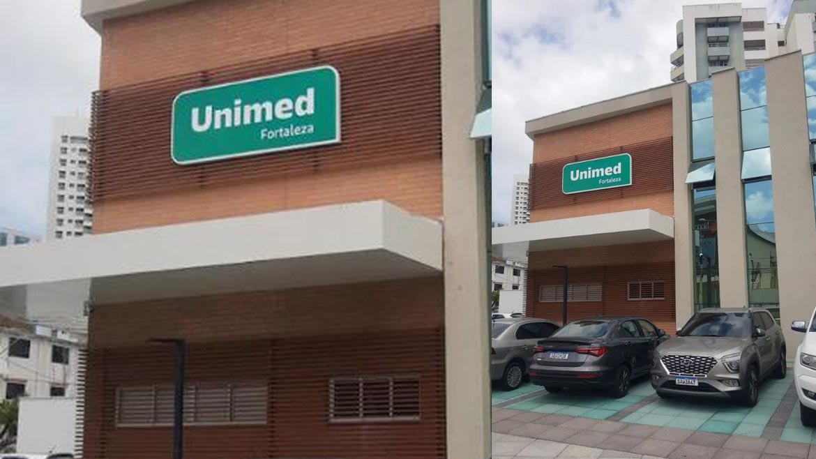 Letras-caixa com iluminação LED em jardim vertical